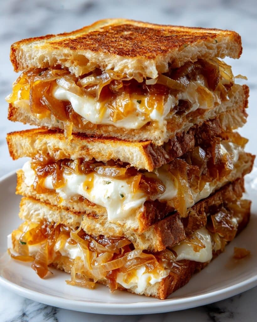 Brie and Caramelized Onion Grilled Cheese Recipe