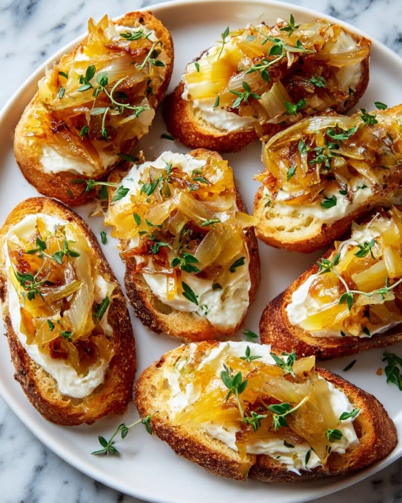 Caramelized Onion Brie Crostini Recipe