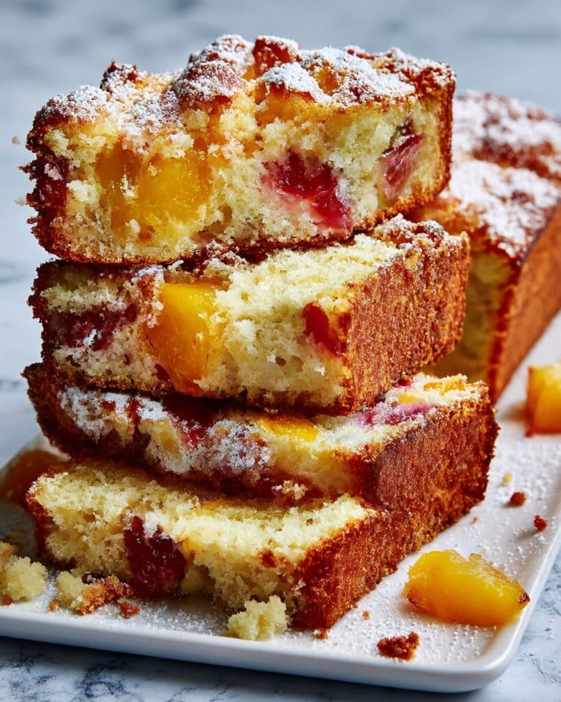 Fresh Peach Cobbler Pound Cake Recipe