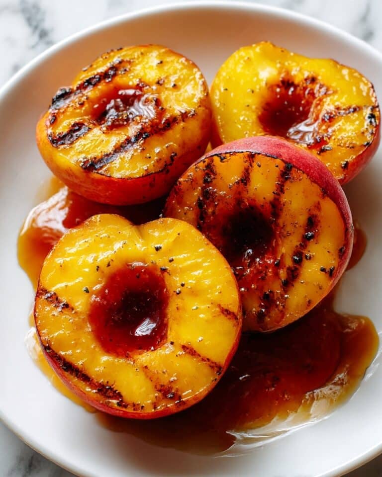 Grilled Peaches with Honey Cinnamon Sauce Recipe