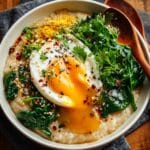 Savory Oatmeal with Egg, Spinach & Nutritional Yeast Recipe