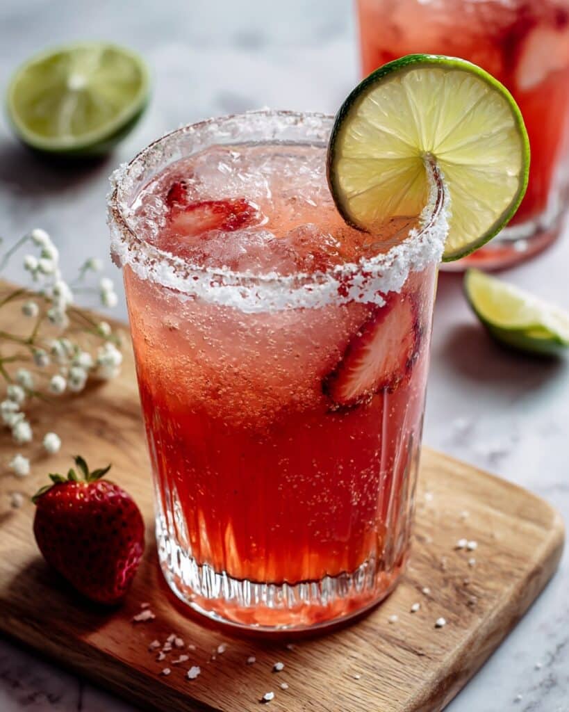Strawberry Lime Mocktail Margarita Recipe