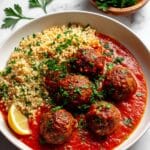 Moroccan Lentil Meatballs with Roasted Red Pepper Sauce Recipe