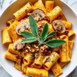 Pâtes Automnales Crémeuses à la Butternut, Bœuf, Champignons et Noix Croquantes Recipe