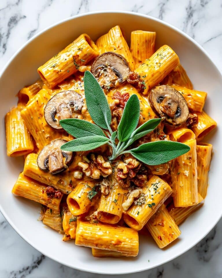 Pâtes Automnales Crémeuses à la Butternut, Bœuf, Champignons et Noix Croquantes Recipe