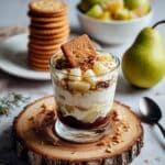 Verrine Chocolat Blanc, Praliné Croustillant et Poires Recipe