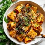 Creamy Pumpkin Sausage Pasta with Walnut Sage Topping Recipe