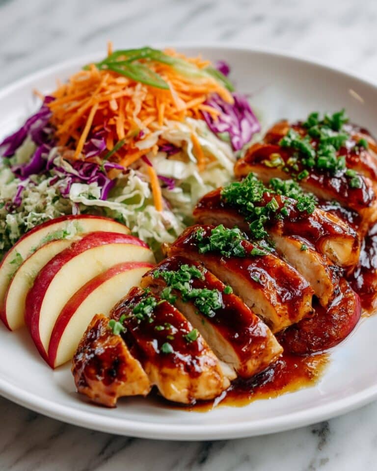 Sticky Apple Cider Chicken with Autumn Slaw Recipe