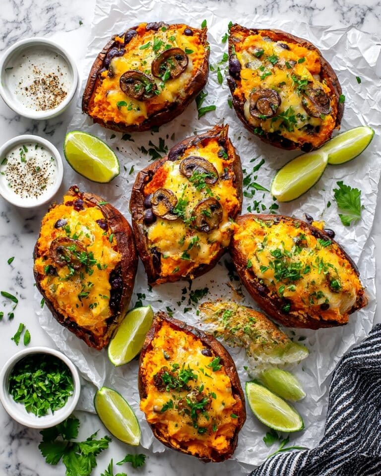 Loaded Sweet Potato Skins with Vegan Cheddar and Lime Recipe
