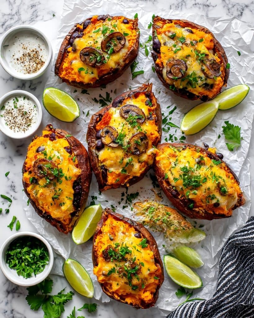 Loaded Sweet Potato Skins with Vegan Cheddar and Lime Recipe