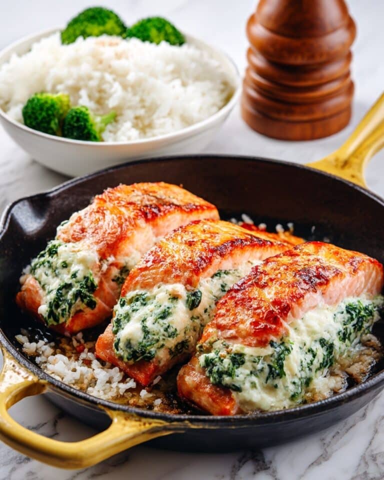 Creamy Spinach Stuffed Salmon Recipe