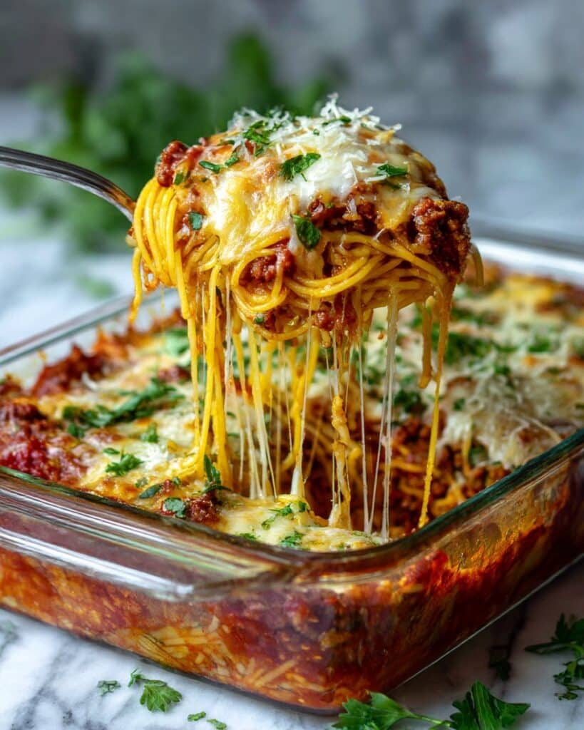 Easy Chicken Taco Spaghetti Casserole Recipe