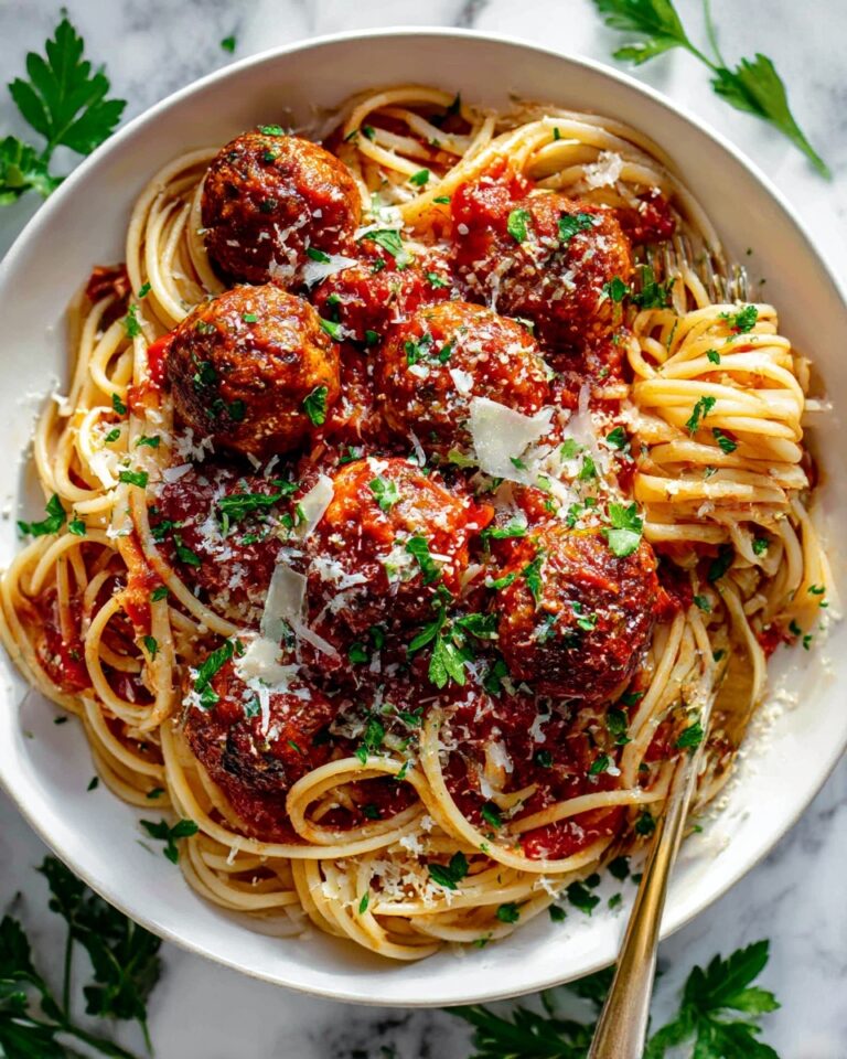 Chicken Meatballs with Spaghetti in Tomato Sauce Recipe
