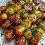 Cowboy Butter Kielbasa and Vegetable Skewers Recipe