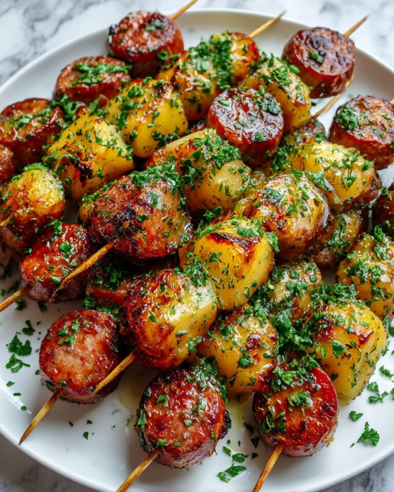 Cowboy Butter Kielbasa and Vegetable Skewers Recipe