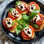 Bat Caprese Crostini – Halloween Party Snack Recipe