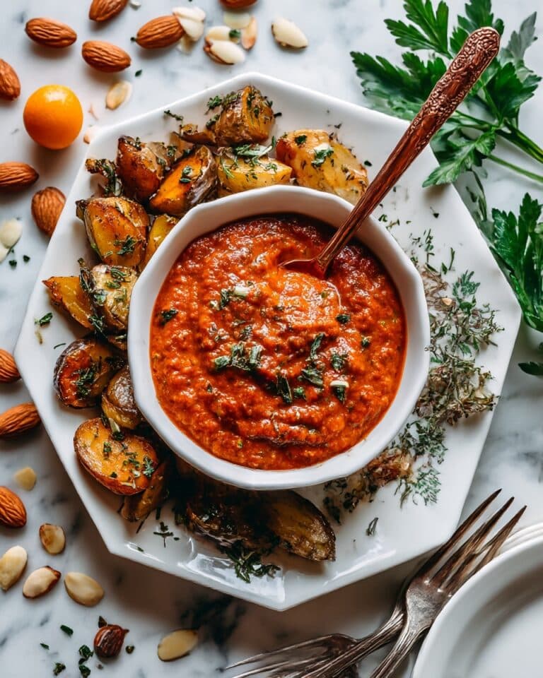 Smashed Brussels Sprouts with Romesco Dipping Sauce Recipe