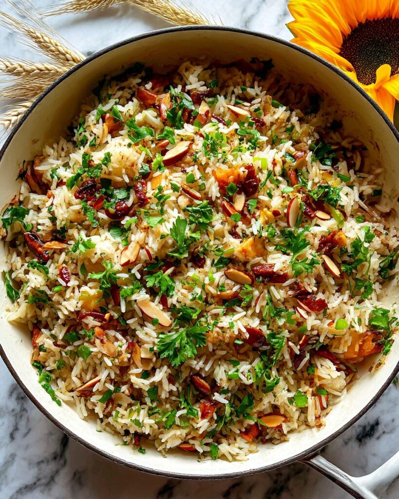 Harvest Rice with Mushrooms, Craisins, and Toasted Almonds Recipe