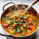 Creamy Pumpkin Chicken Soup with Coconut and Red Curry Recipe