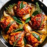 Cider Braised Chicken Thighs with Bacon & Shallots Recipe