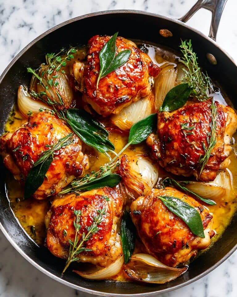 Cider Braised Chicken Thighs with Bacon & Shallots Recipe