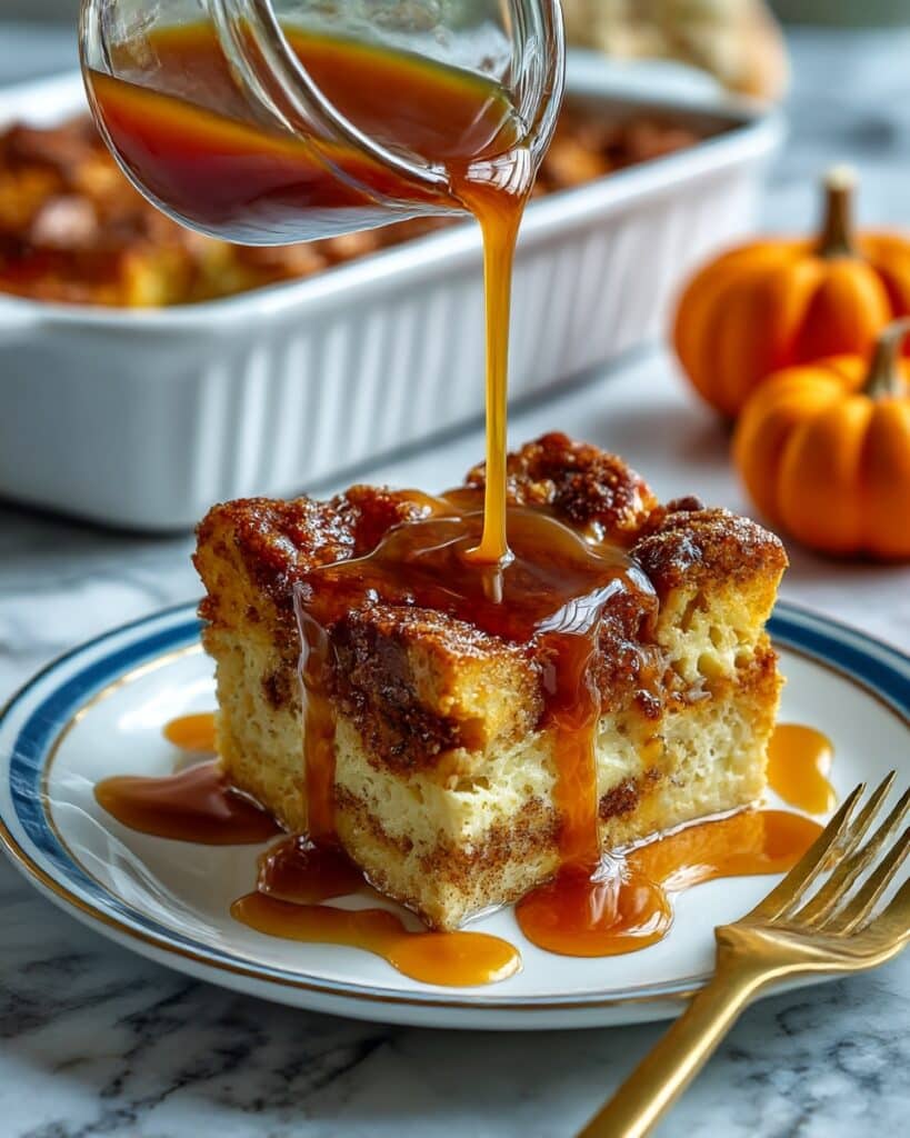 Pumpkin Bread Pudding with Bourbon Sauce Recipe
