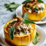Roasted Spaghetti Squash with Mushroom Sage Cream Recipe