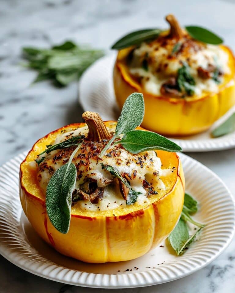 Roasted Spaghetti Squash with Mushroom Sage Cream Recipe