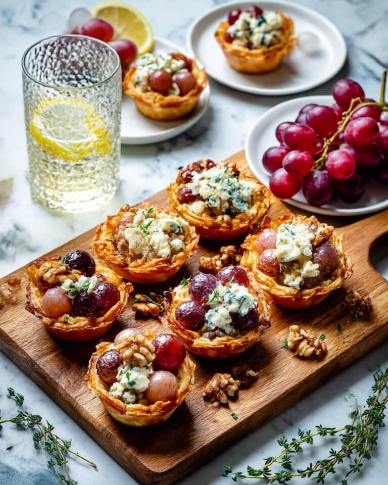 Roasted Grapes and Blue Cheese Phyllo Cup Appetizers Recipe