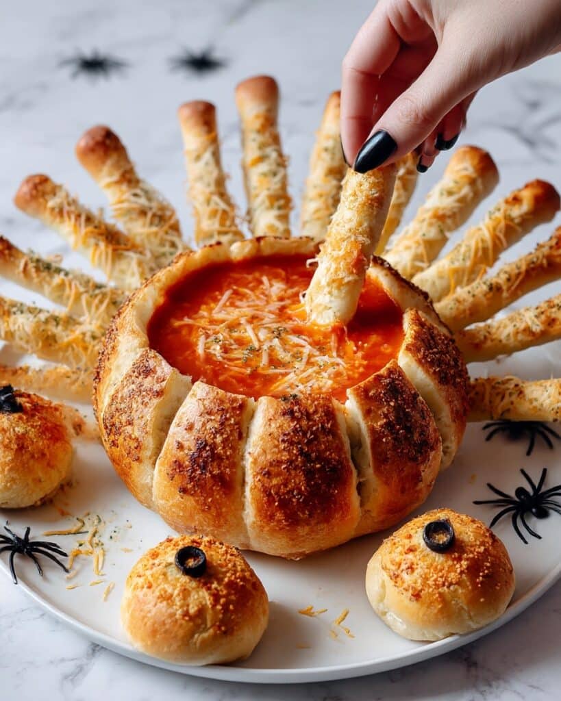 Saucy Spider with Hairy Leg Sticks Recipe