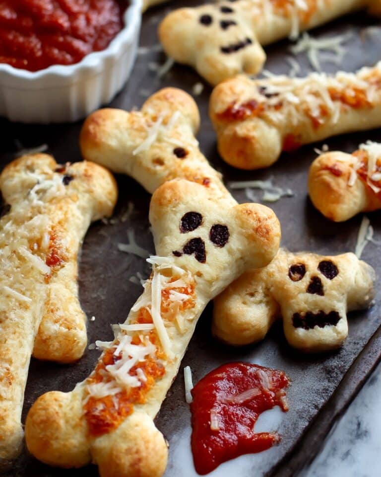 Cheesy Halloween Breadstick Bones Recipe
