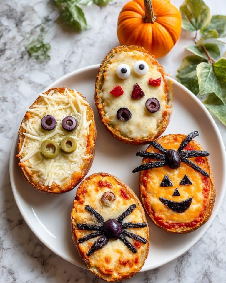 Halloween Baked Potato Skin Pizzas Recipe