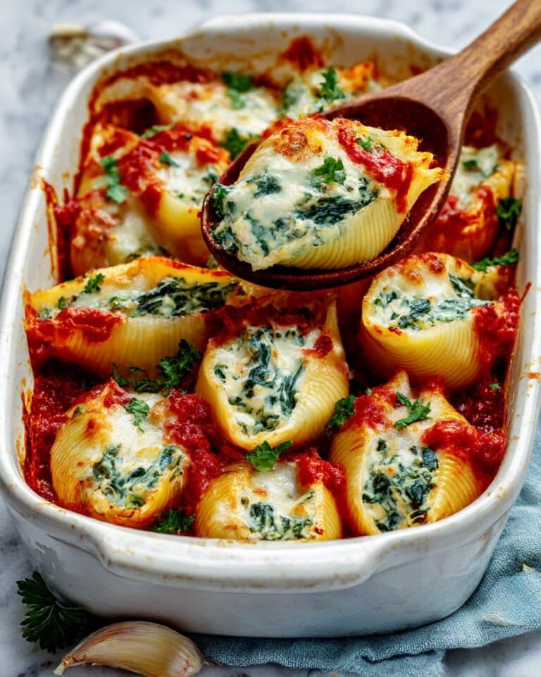 Easy Stuffed Shells with Tomato Sauce and Cheese Recipe