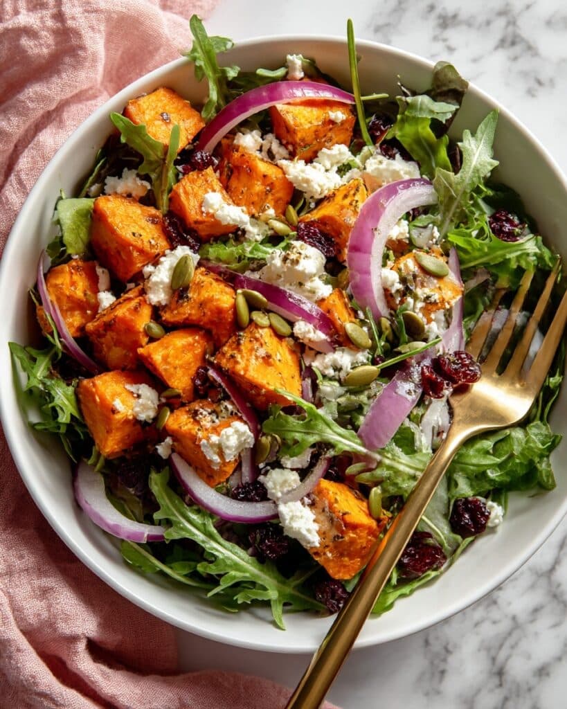 Butternut Squash Salad with Diced Apple Cranberries and Feta Recipe