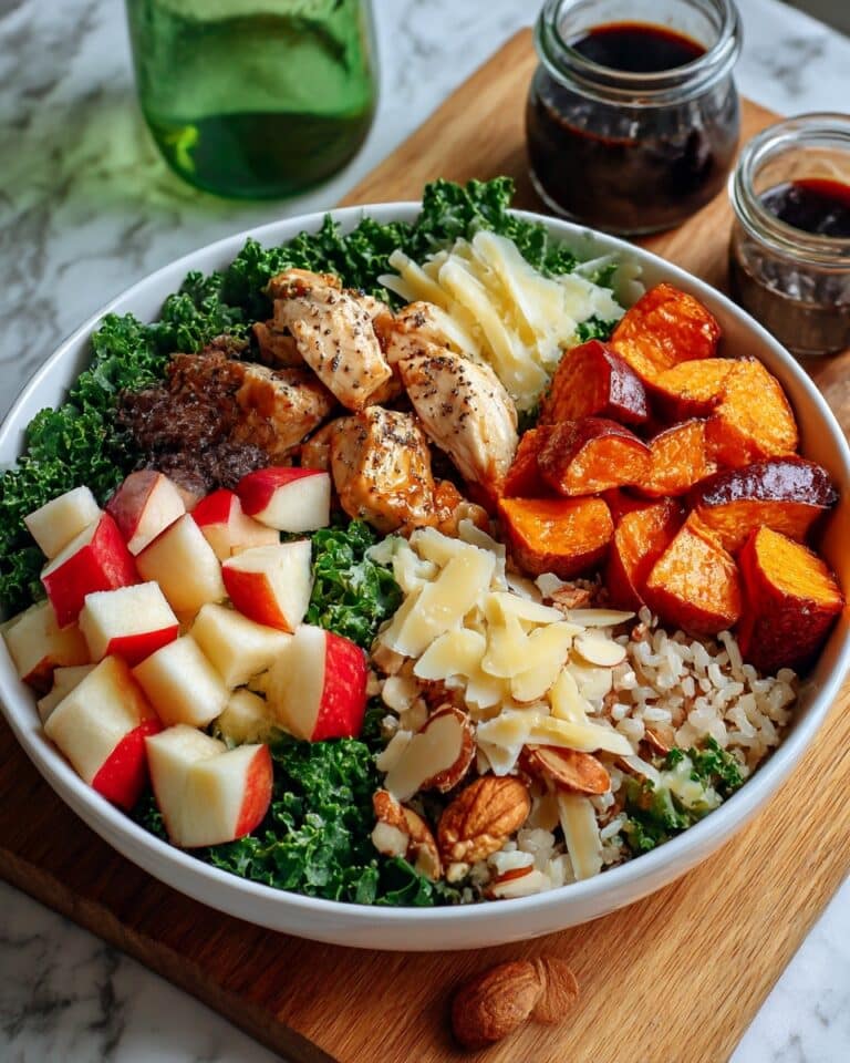 Chicken Harvest Bowl with Sweet Potatoes, Kale, and Apples Recipe
