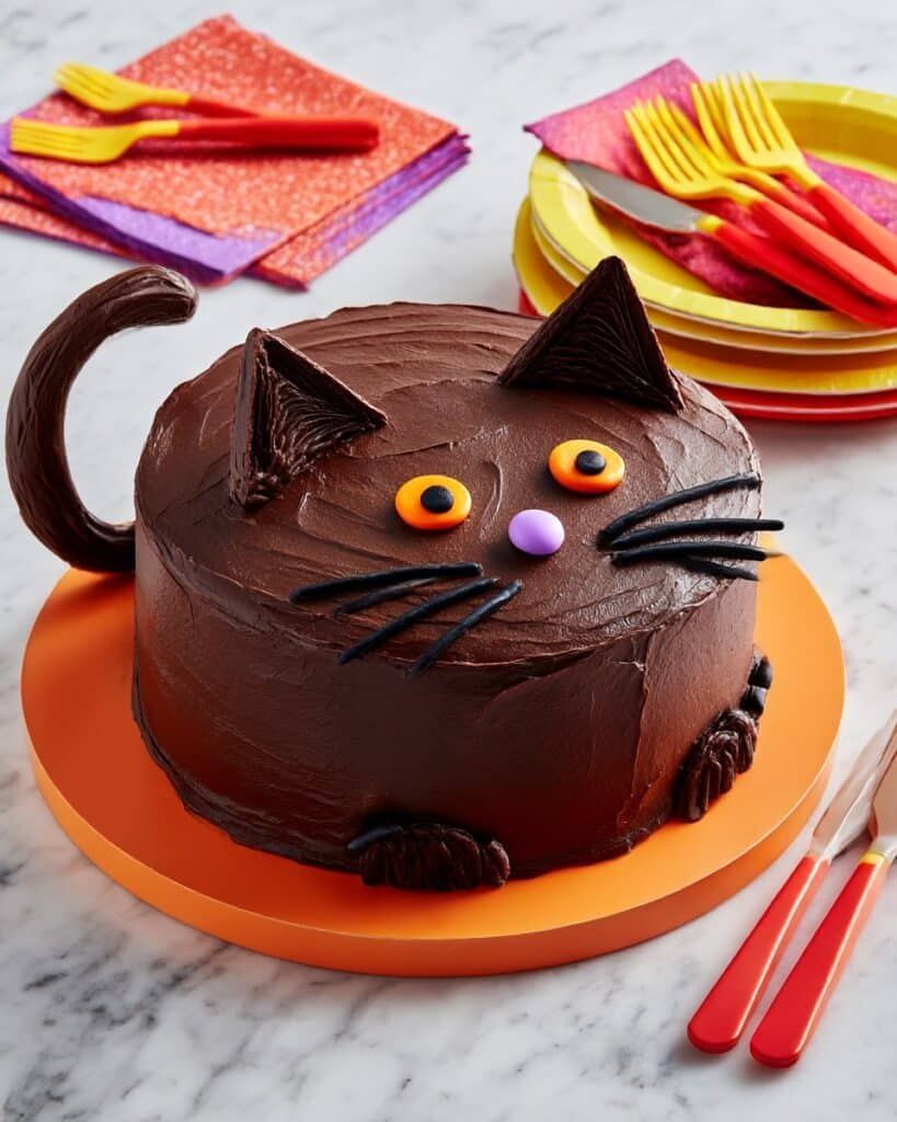 Halloween Black Cat Cake Recipe