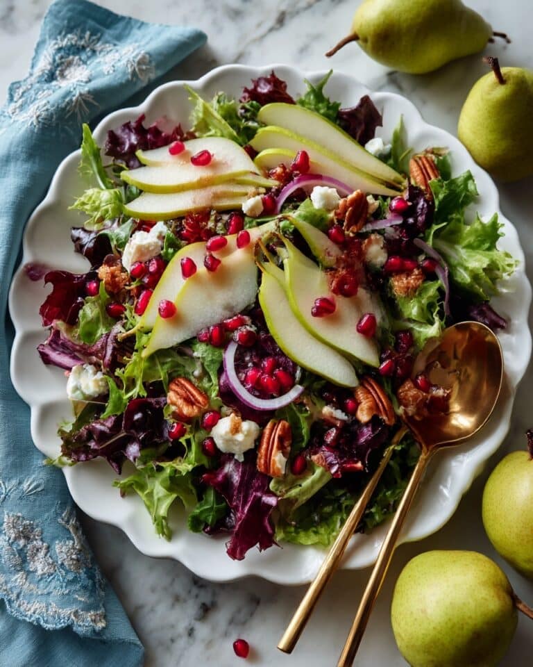 Pear Salad with Pomegranate & Pecans Recipe