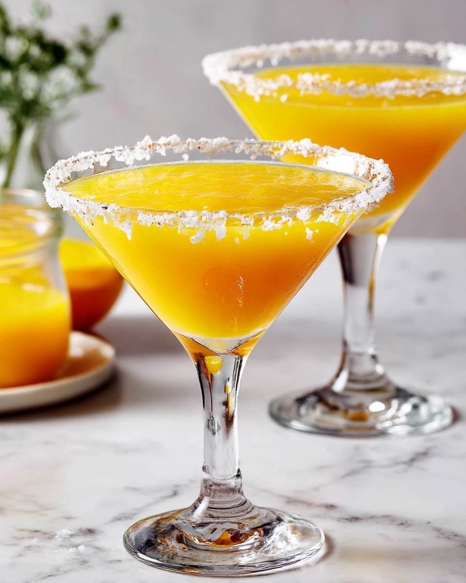 A close-up image of a clear glass filled with a creamy, light brown drink topped with a light dusting of cinnamon or nutmeg. The rim of the glass is coated with coarse sugar crystals. The glass is held by two woman's hands at the base, with a cinnamon stick resting inside the drink near the edge. The background is solid black, making the warm tones of the drink stand out clearly. photo taken with an iphone --ar 4:5 --v 7