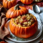 Stuffed Pumpkin with Meat, Rice, and Cheese Recipe