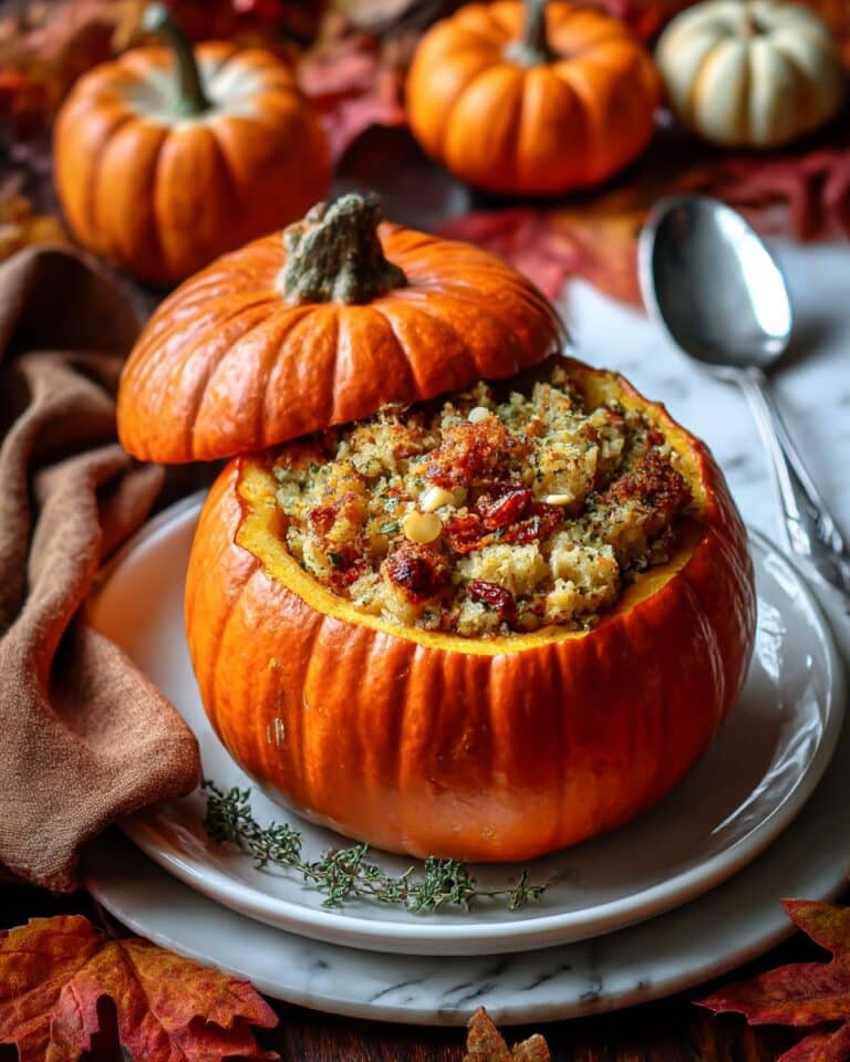 Stuffed Pumpkin with Meat, Rice, and Cheese Recipe