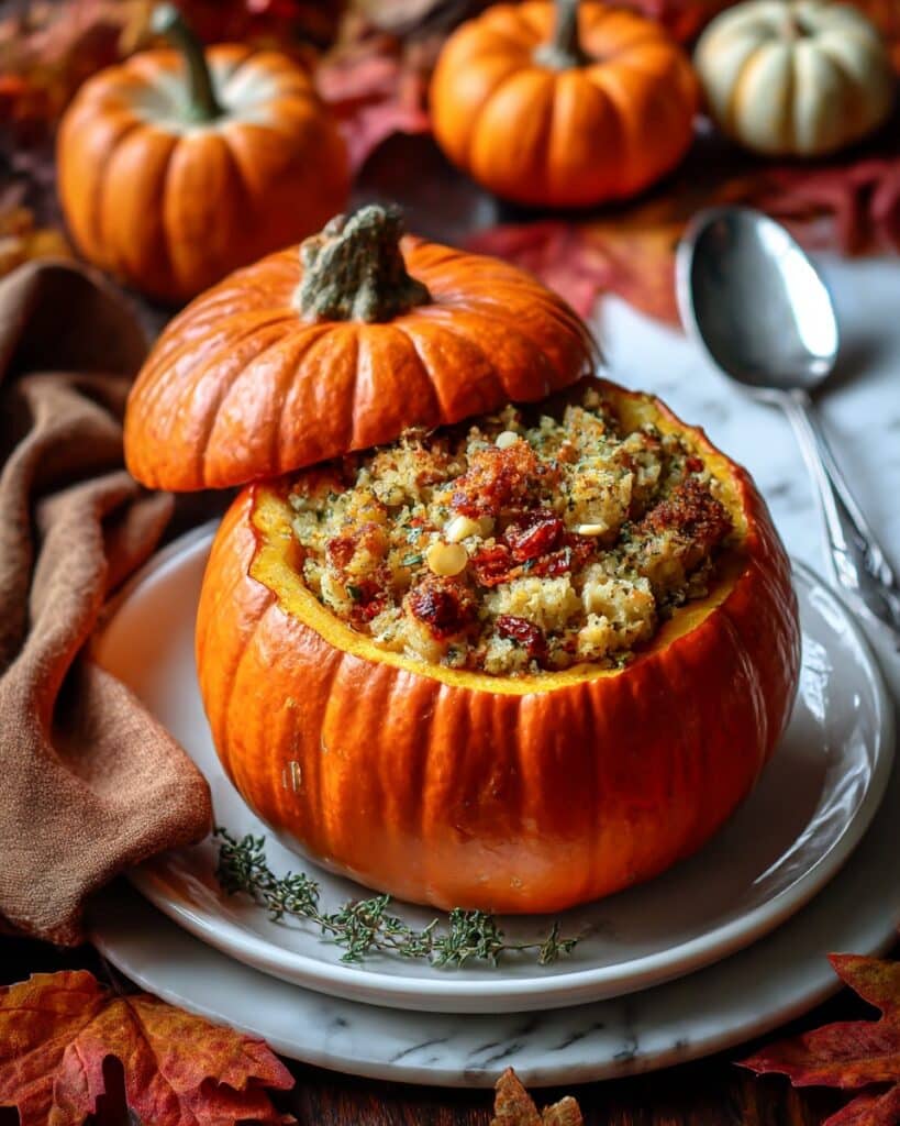 Stuffed Pumpkin with Meat, Rice, and Cheese Recipe