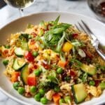 Creamy Risotto Primavera with Fresh Vegetables and Parmesan Recipe